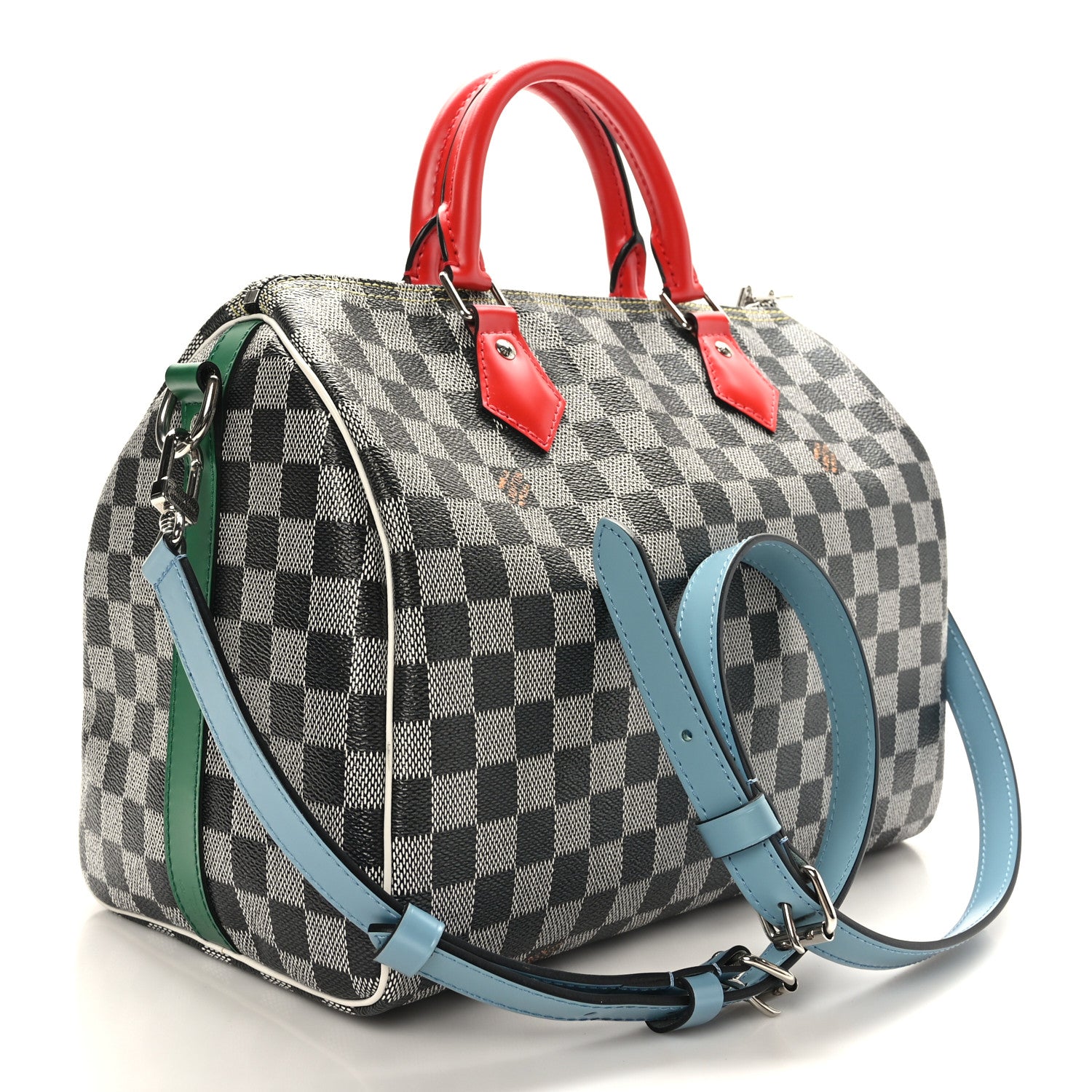 Louis Vuitton Damier Speedy Bandouliere 30 Black White 3 of 10