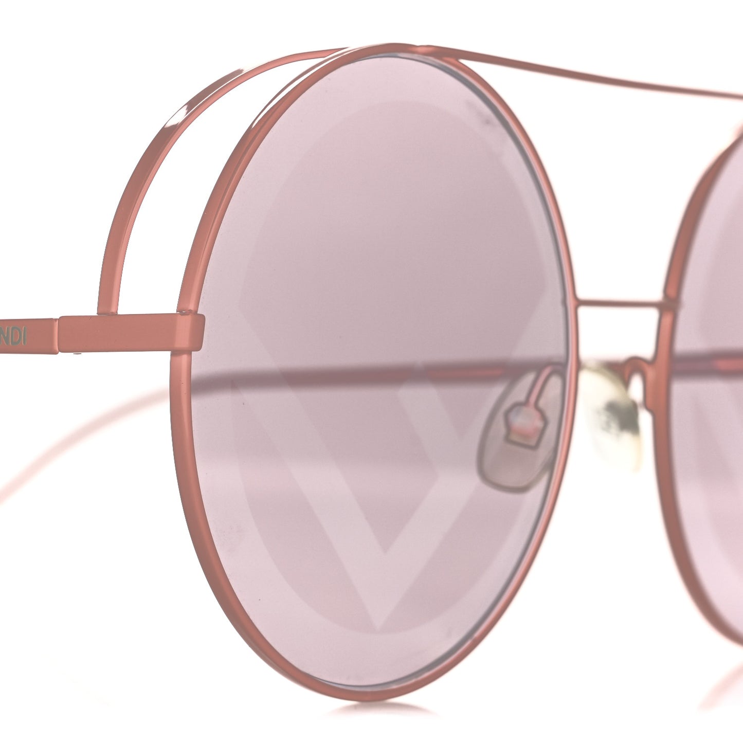 Metal F is Fendi Printed Run Away Round Frame Sunglasses FF 0343/S Pink