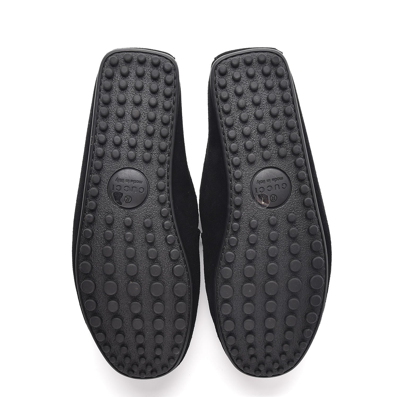 Gucci Suede Web Mens Horsebit Driver Loafers 7 Black 5 of 10