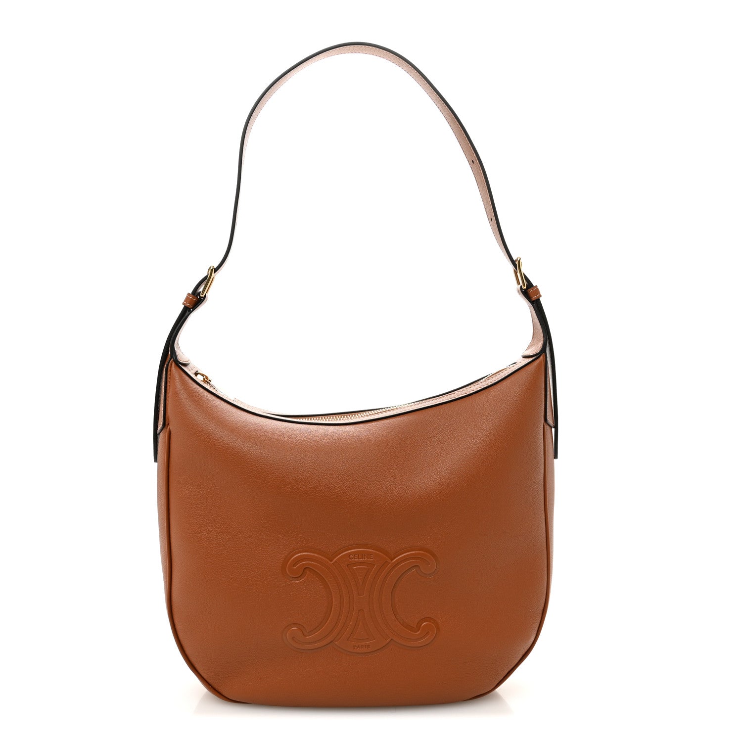 Celine Supple Calfskin Medium Triomphe Heloise Shoulder Bag Tan 1 of 10
