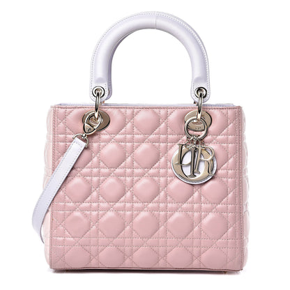 Christian Dior Lambskin Cannage Medium Tri-Color Lady Dior Rose Pale 1 of 14