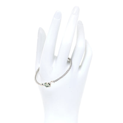 David Yurman Sterling Silver Prasiolite Diamond 8mm Chatelaine Bracelet 4 of 12