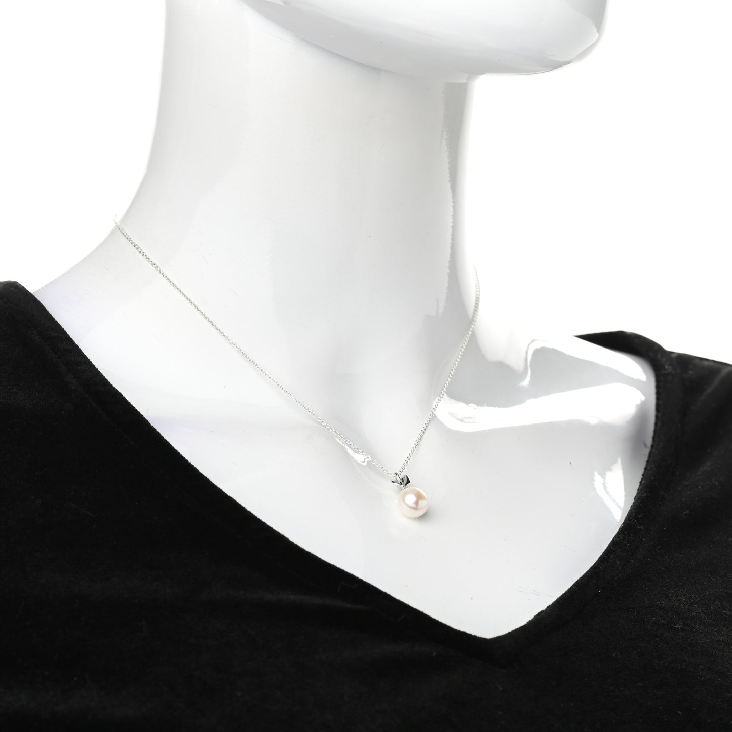 Sterling Silver Pearl Paloma Picasso Olive Leaf Drop Pendant Necklace