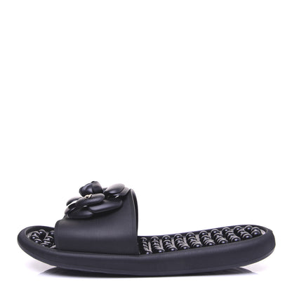 Chanel Thermoplastic PVC Camellia Mule Sandals 40 Black 1 of 24