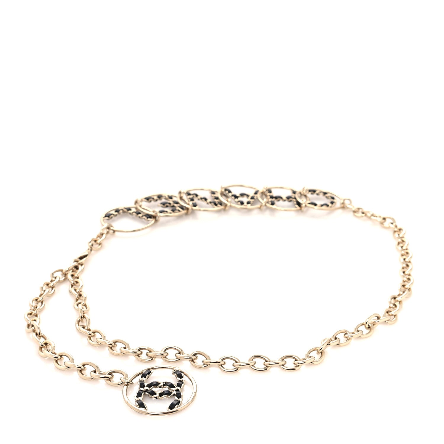 Chanel Metal Lambskin Chain Logo Belt 80 Gold 2 of 4