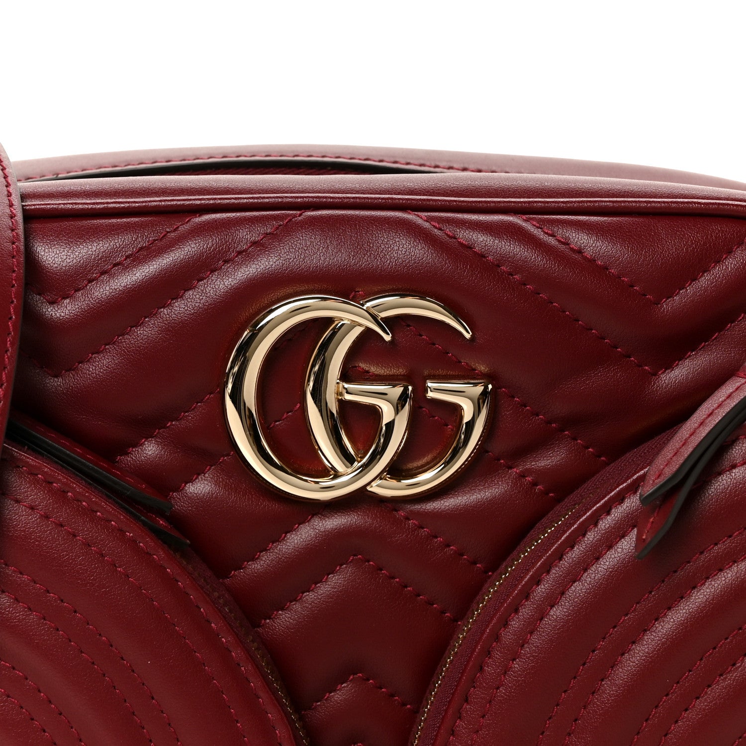 Gucci Calfskin Matelasse Small GG Marmont 2.0 Shoulder Bag Rosso Ancora 9 of 11