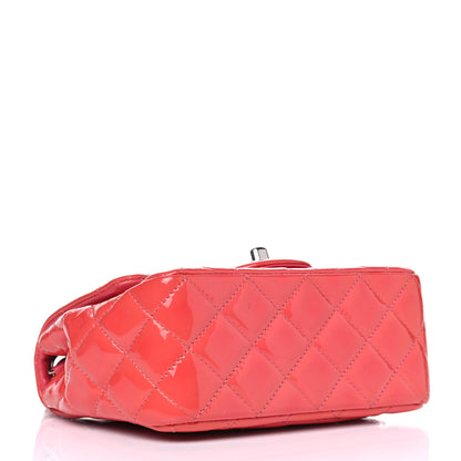 Chanel Patent Quilted Mini Square Flap Coral 3 of 8