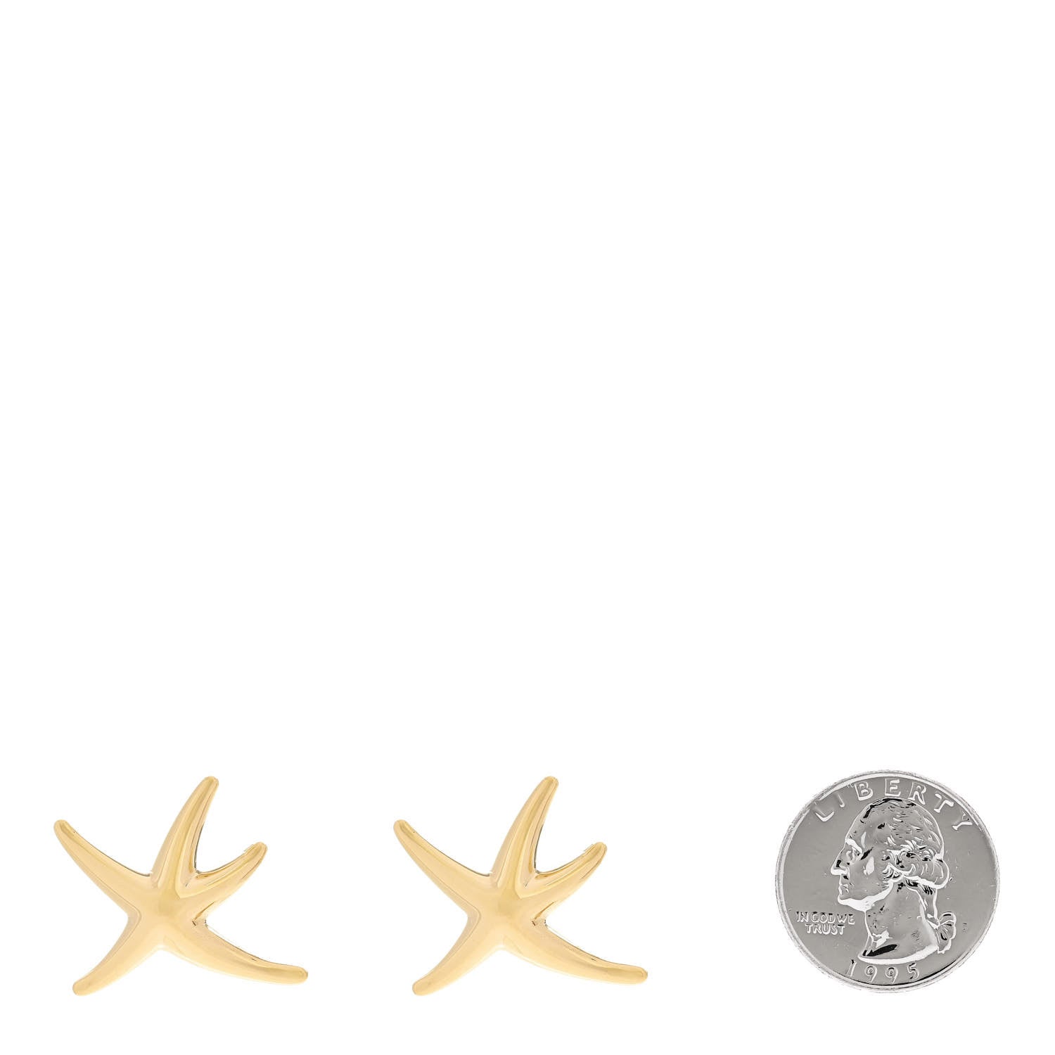 Tiffany 18K Yellow Gold Elsa Peretti Starfish Earrings 2 of 4