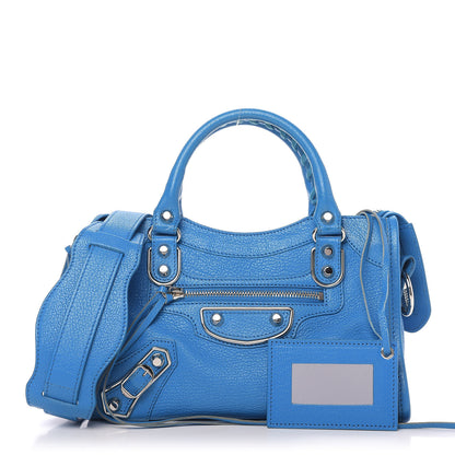 Balenciaga Chevre Gold Metallic Edge Hardware Mini City Bleu Ceylon 1 of 9