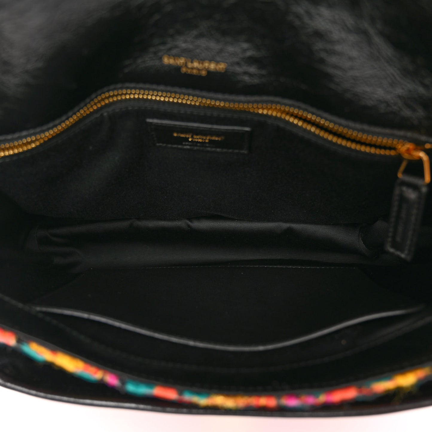 SAINT LAURENT Tweed Calfskin Matelasse Monogram Medium Niki Chain Satchel Multicolor