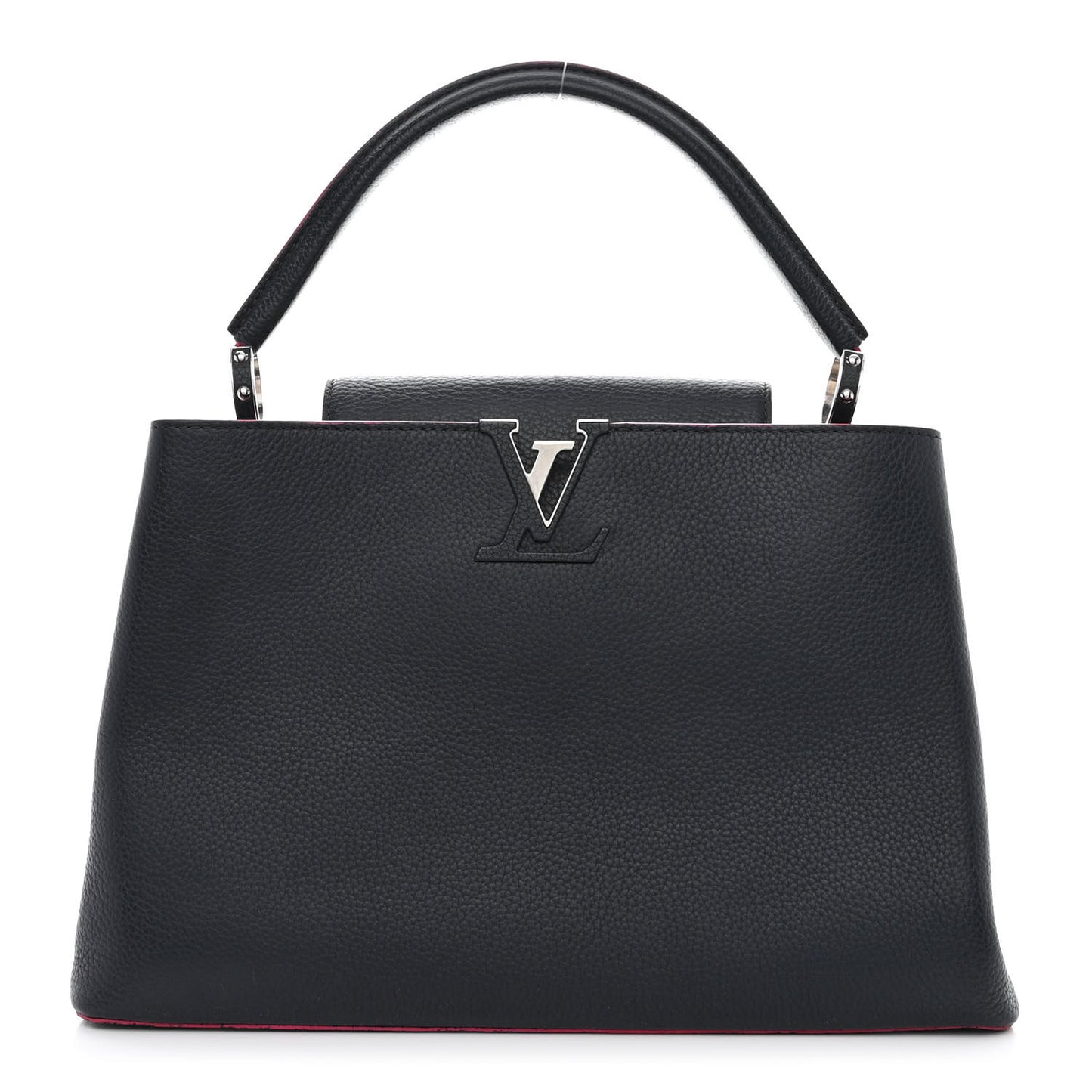 Taurillon Capucines MM Black Fuchsia