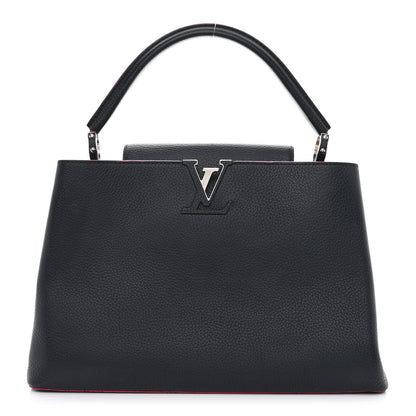 Louis Vuitton Taurillon Capucines MM Black Fuchsia 1 of 12