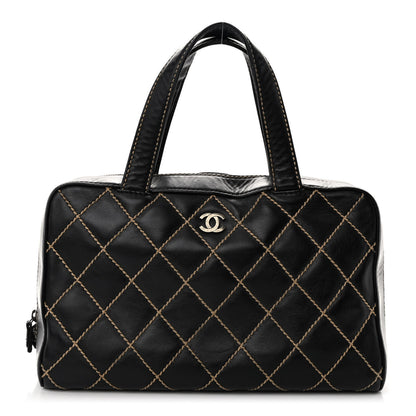 Chanel Calfskin Contrast Stitch Surpique Bowler Dark Brown 1 of 9