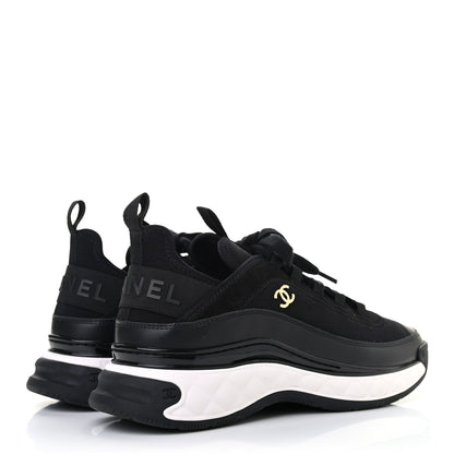 Chanel Velvet Calfskin Mixed Fibers CC Sneakers 39.5 Black 4 of 7