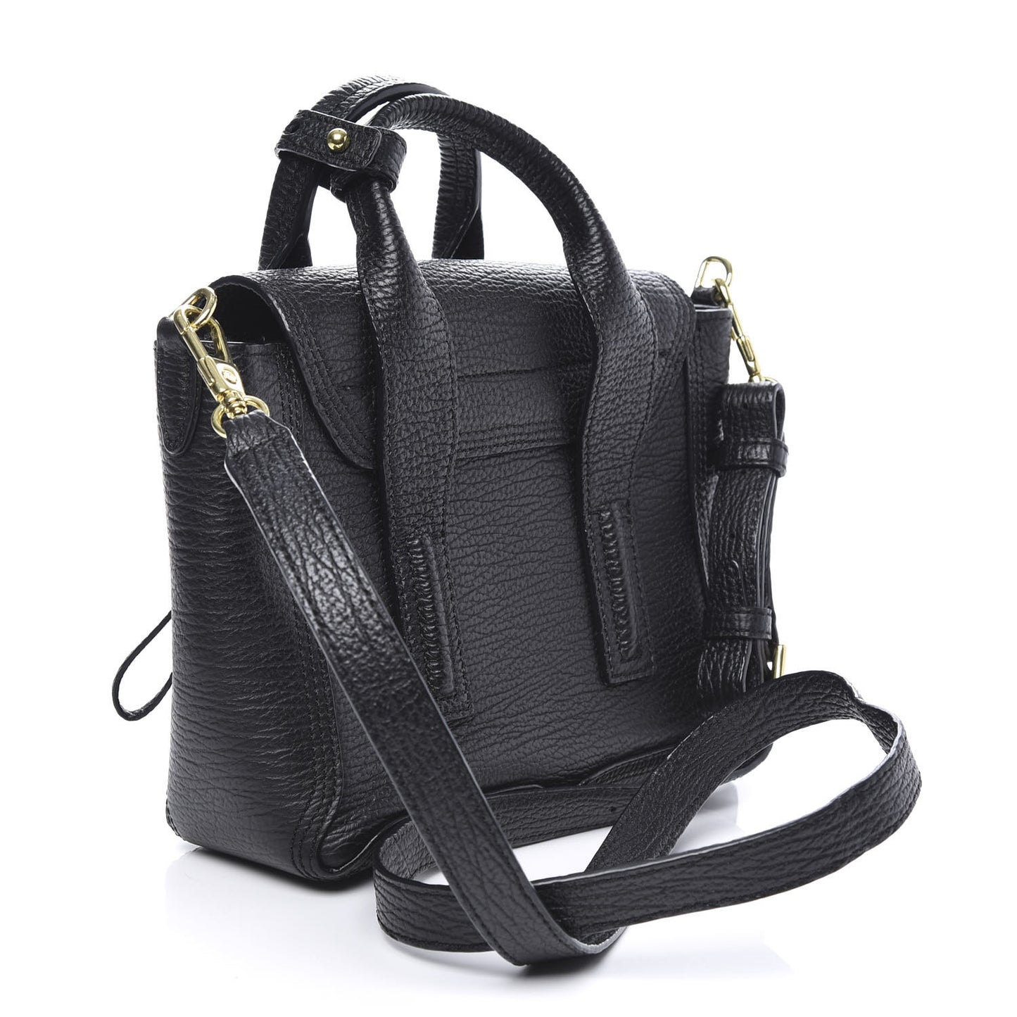 3.1 Textured Calfskin Mini Pashli Satchel Black