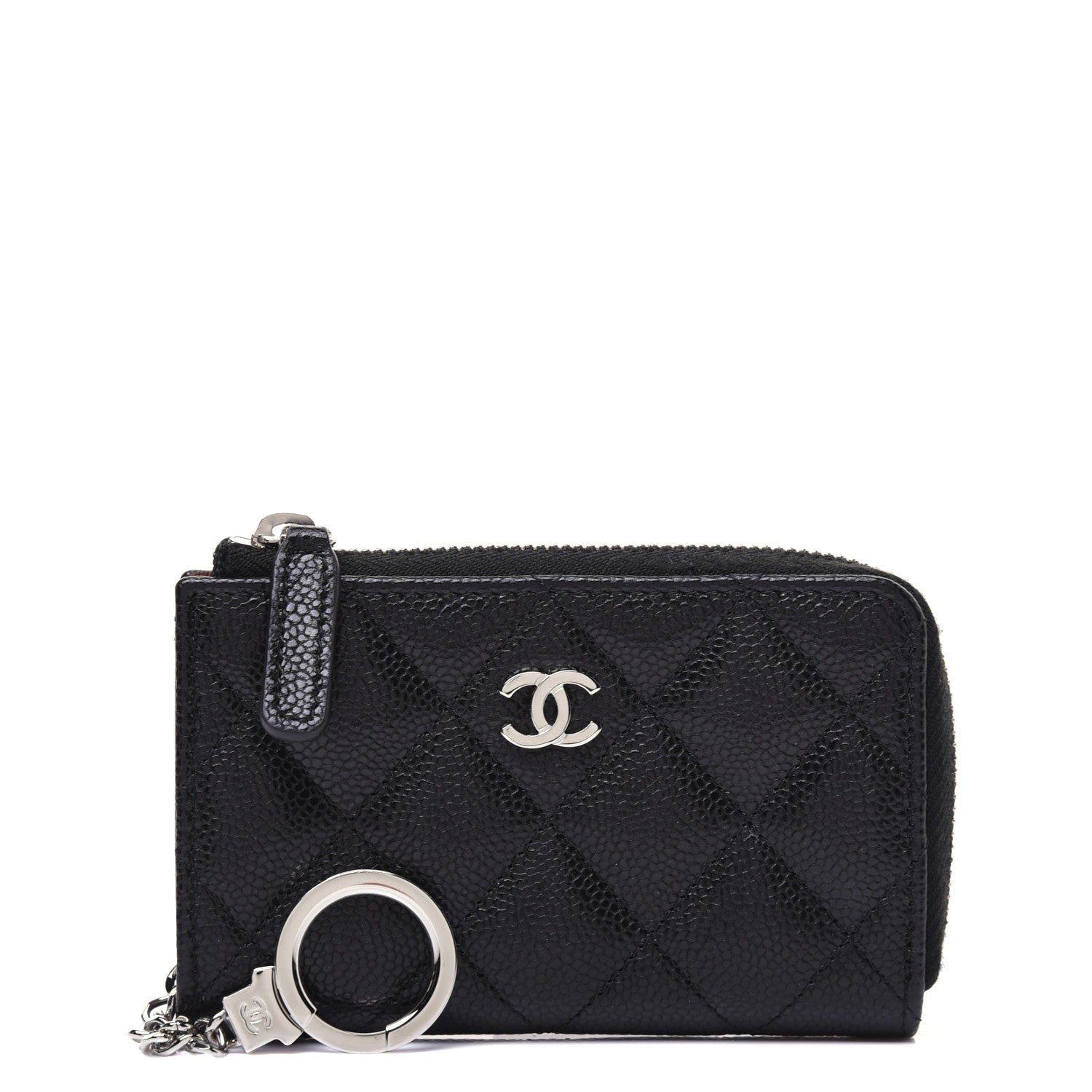 Chanel Caviar Quilted Zipped Key Holder Case Black 1 of 12