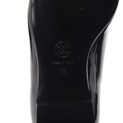 Chanel Patent CC Mocassin Loafers 38 Black 10 of 11
