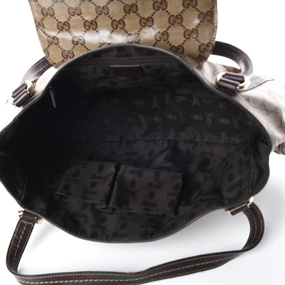 Gucci Crystal Monogram Duchessa Flap Shoulder Bag Dark Brown 7 of 15