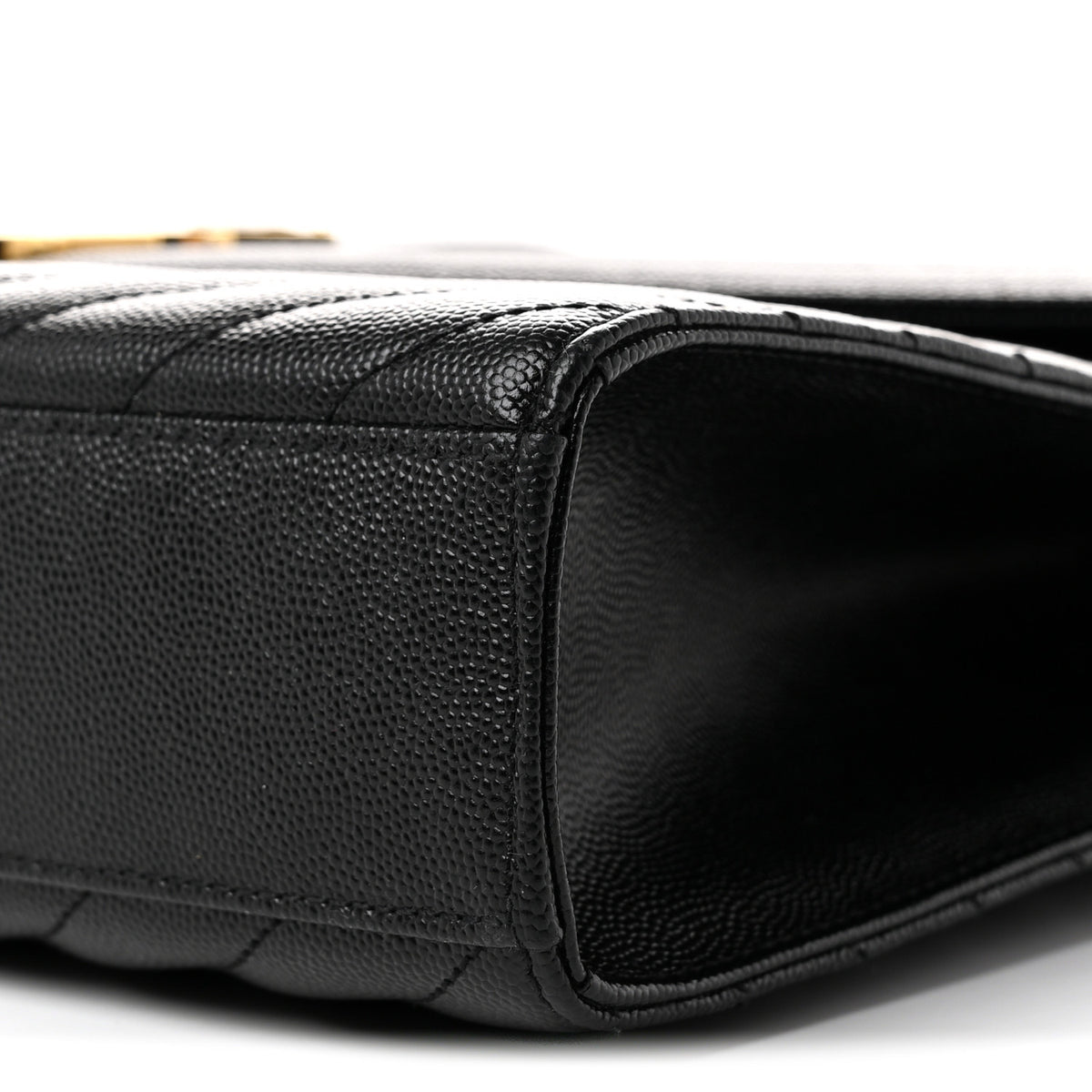 Grain De Poudre Matelasse Chevron Large Monogram Satchel Black