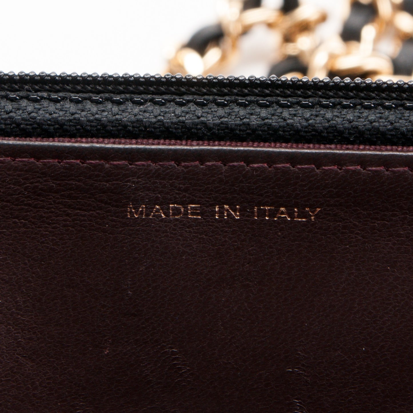 Lambskin Quilted Wallet On Chain WOC Black
