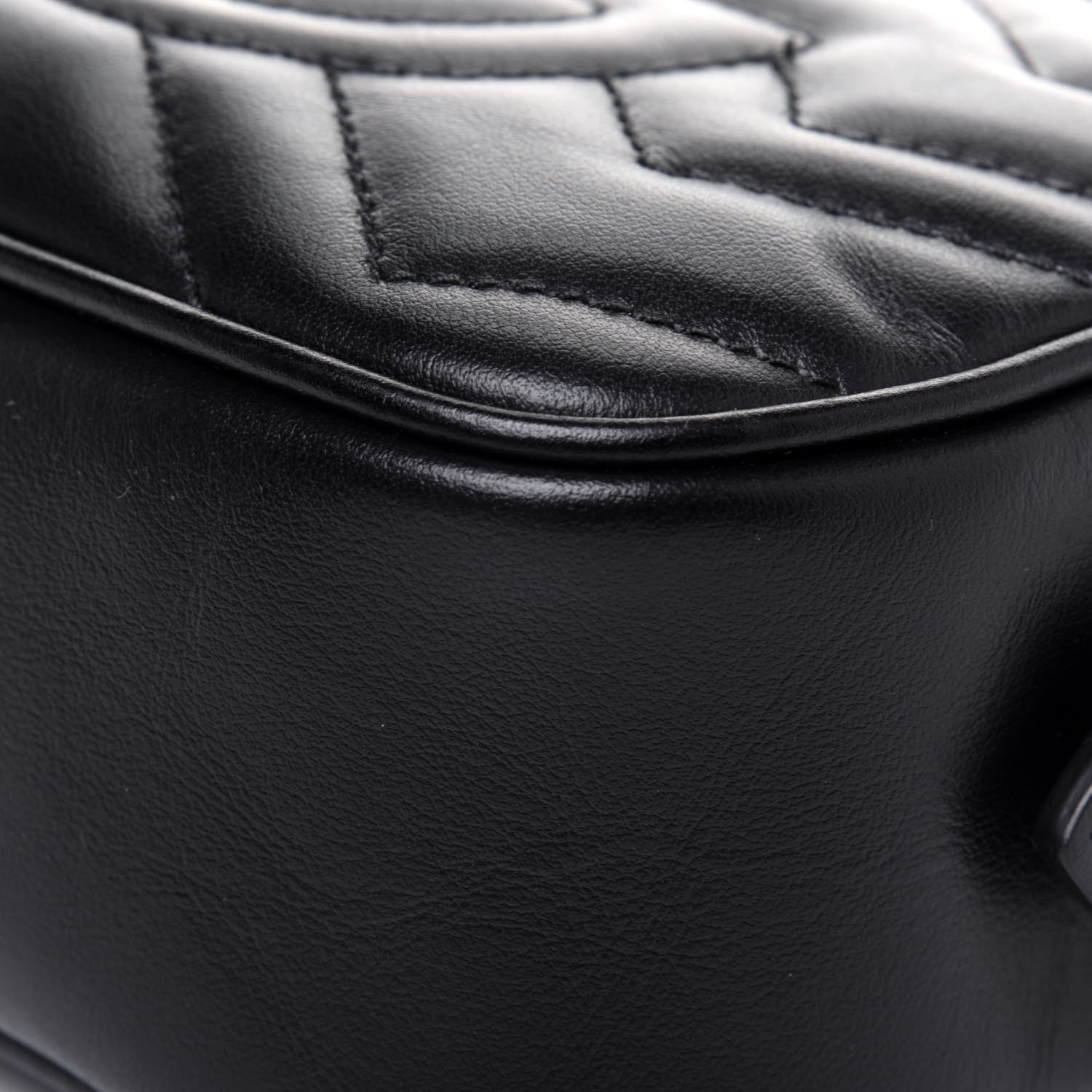 Gucci Calfskin Matelasse Mini GG Marmont Chain Shoulder Bag Black 13 of 17