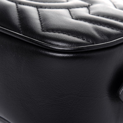 Gucci Calfskin Matelasse Mini GG Marmont Chain Shoulder Bag Black 13 of 17