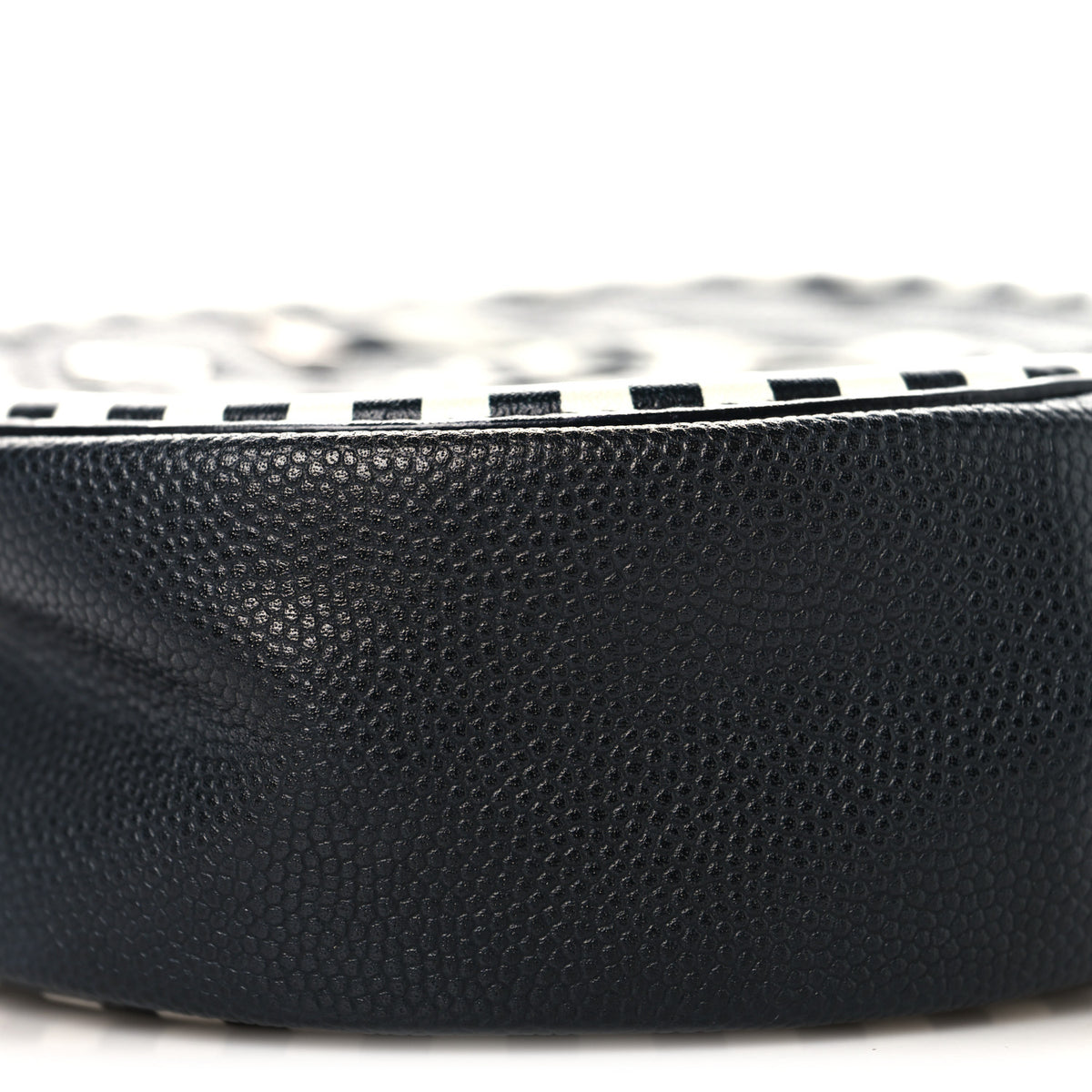 Chanel Caviar Quilted Filigree Round Clutch With Chain Black White 10 of 10
