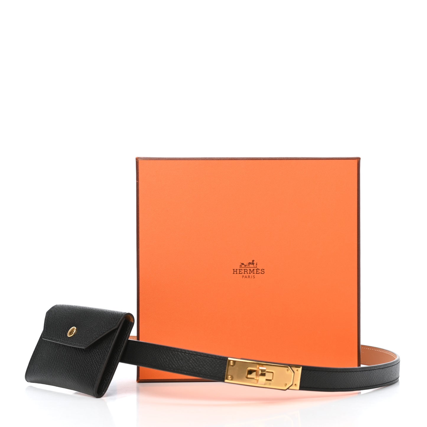 Epsom Kelly Pocket Belt Black