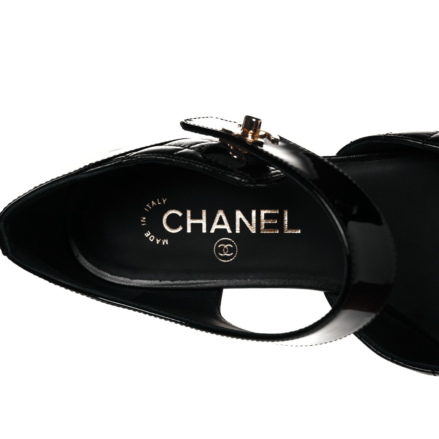 Chanel Patent Lambskin Quilted Cap Toe Ballerina Flats 39.5 Black 18 of 20