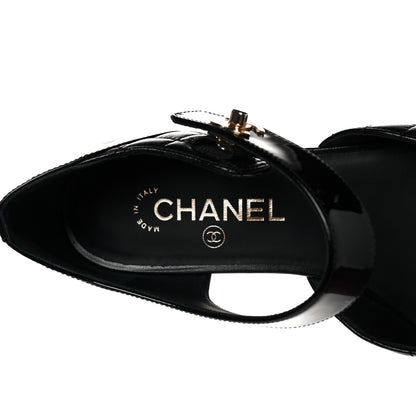 Chanel Patent Lambskin Quilted Cap Toe Ballerina Flats 39.5 Black 18 of 20