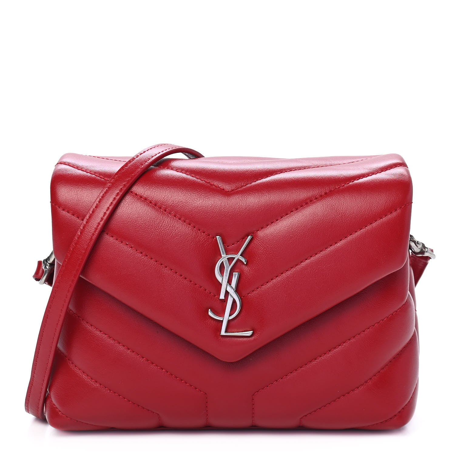 Saint Laurent Calfskin Y Quilted Monogram Toy Loulou Crossbody Bag New Lipstick 1 of 9