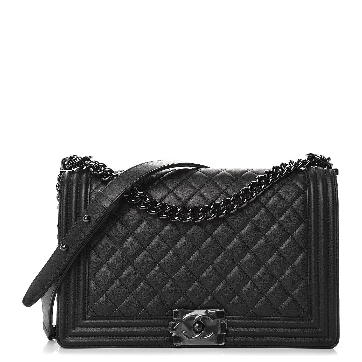 Chanel Calfskin Quilted New Medium Boy Flap So Black 1 of 8