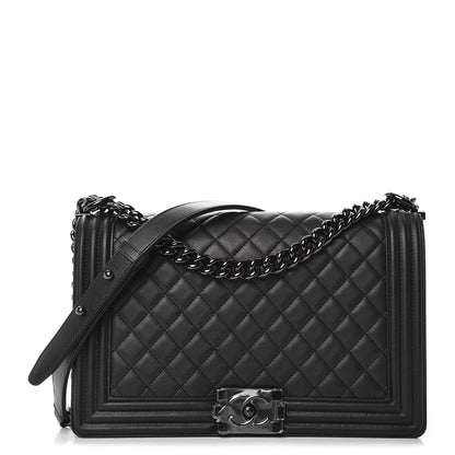 Chanel Calfskin Quilted New Medium Boy Flap So Black 1 of 8