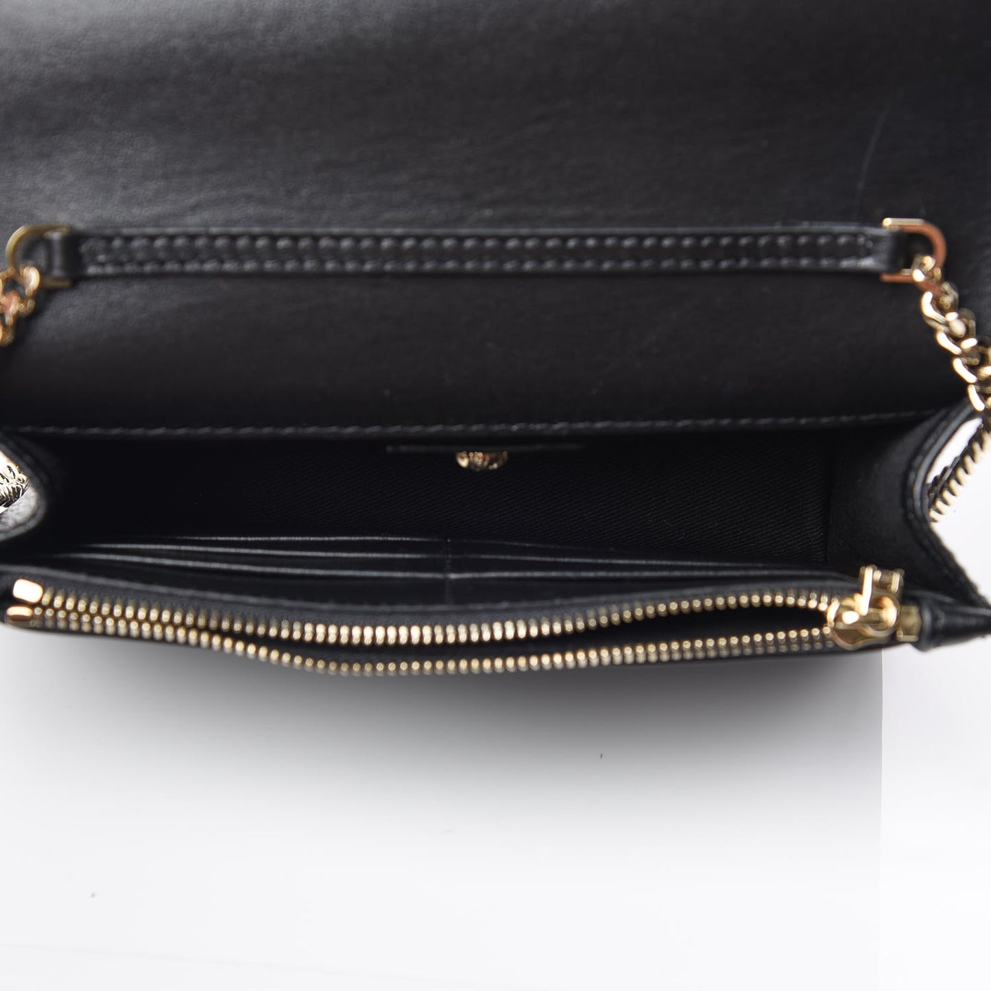 Grained Calfskin Palazzo Chain Evening Bag Black