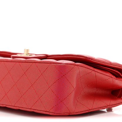 Chanel Iridescent Caviar Quilted Medium Double Flap Red 10 of 10