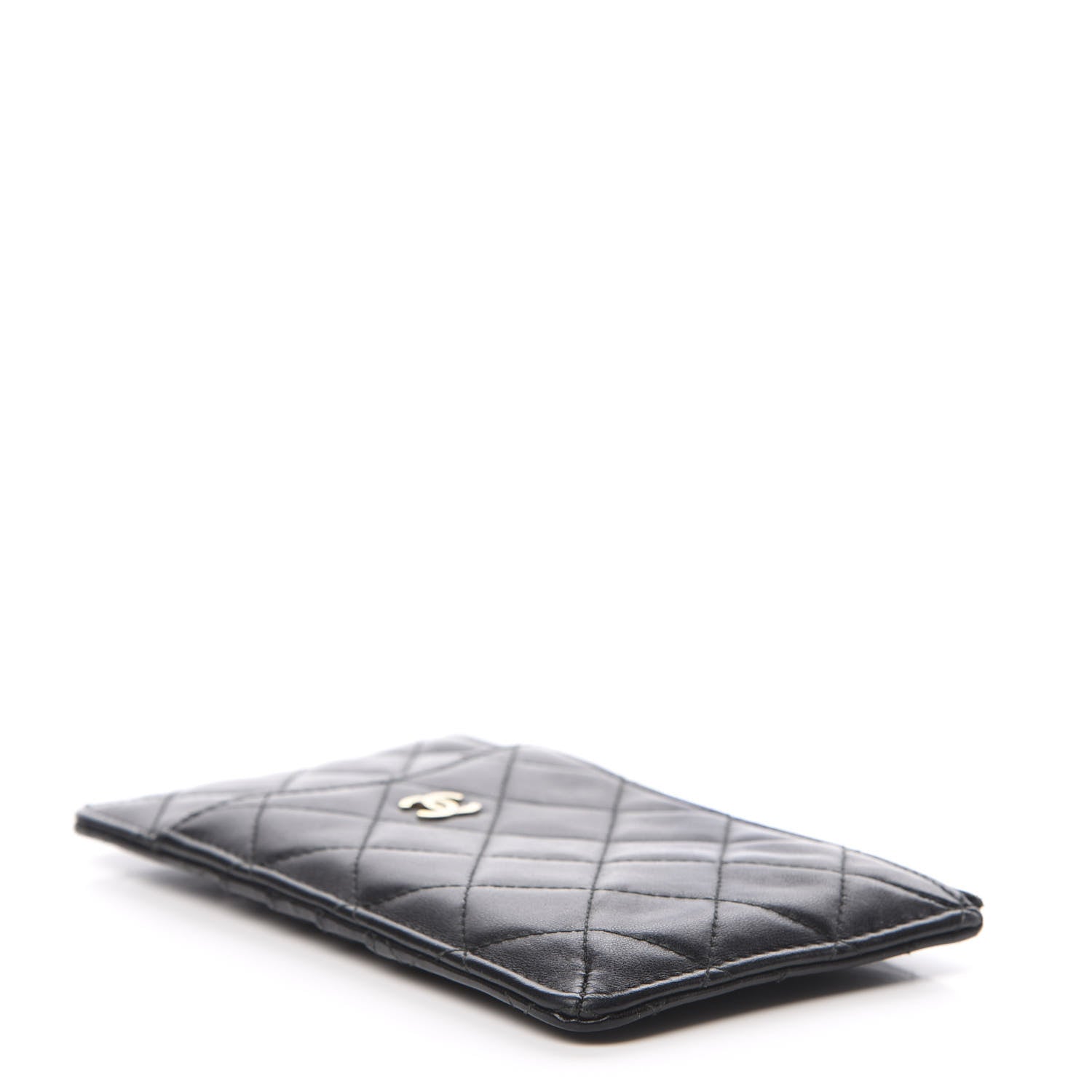 Chanel Lambskin Quilted Classic Flat Wallet Pouch Black 4 of 10