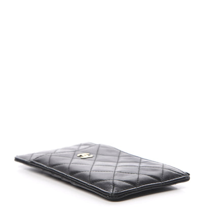 Chanel Lambskin Quilted Classic Flat Wallet Pouch Black 4 of 10