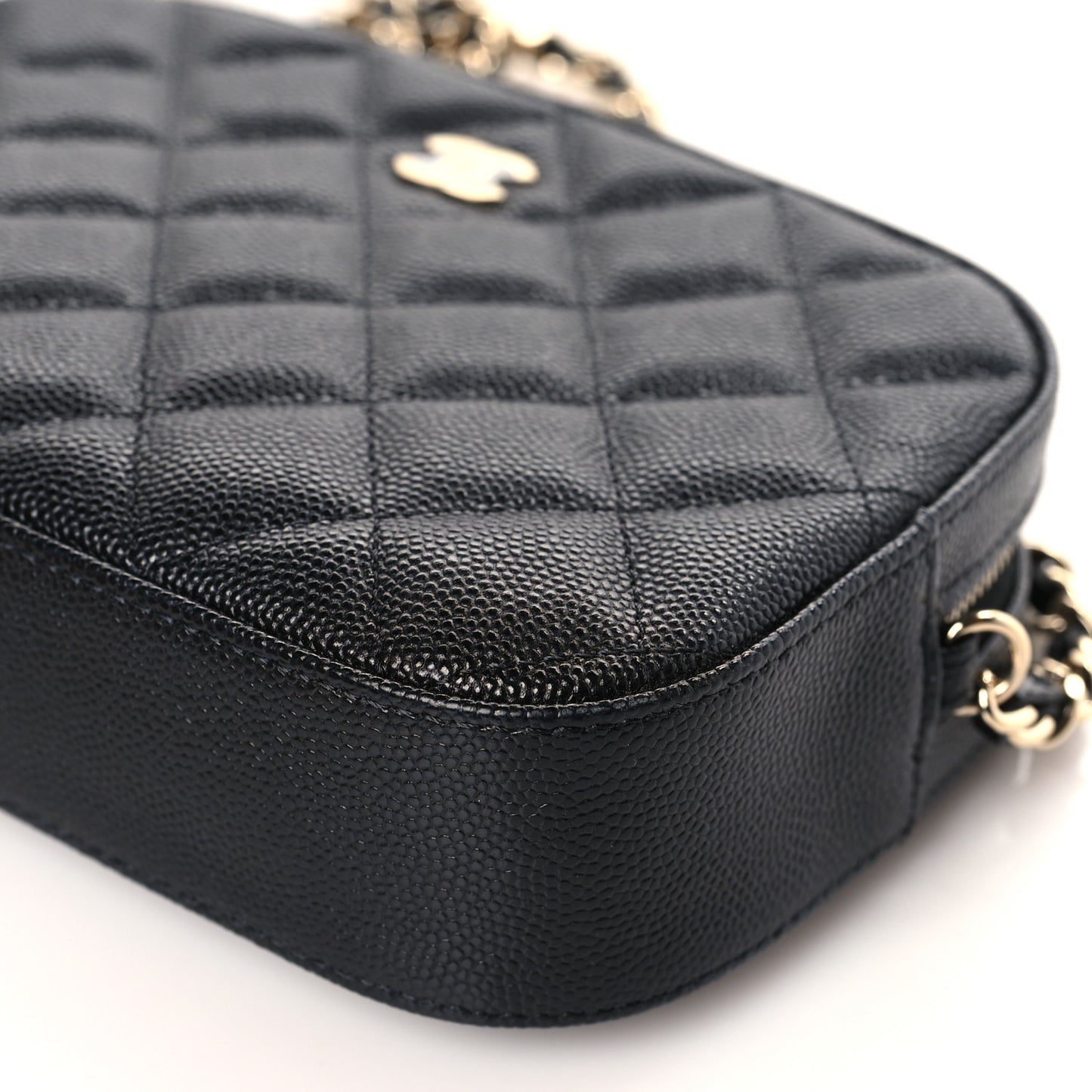 Caviar Quilted Camera Bag Black