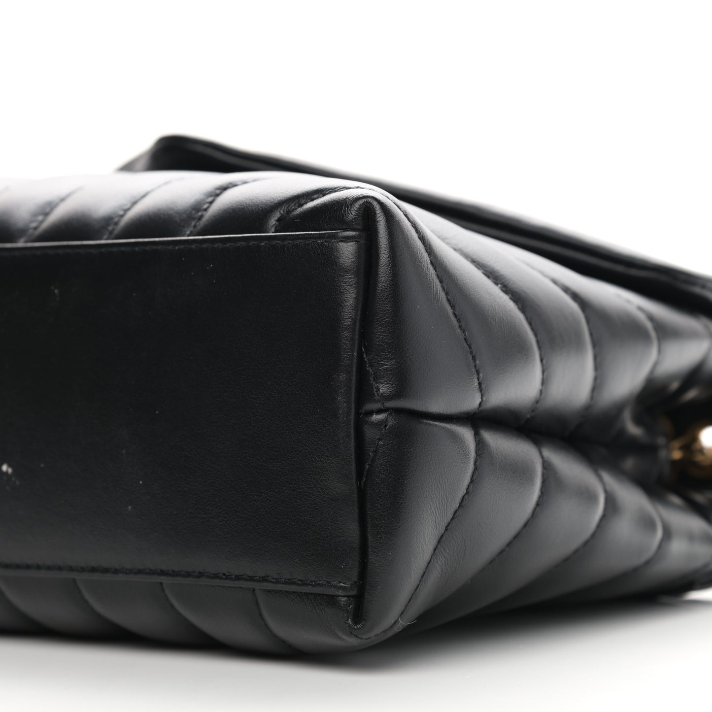 Calfskin Y Quilted Monogram Small Loulou Chain Satchel Black