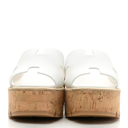 Hermes Calfskin Cork Eze 30 Sandals 37 White 2 of 10