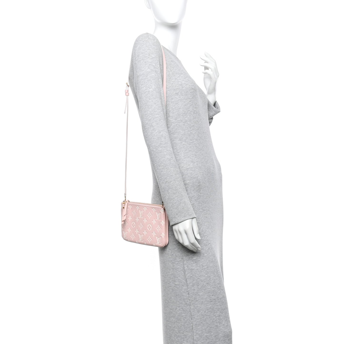 Empreinte Monogram Double Zip Pochette Rose