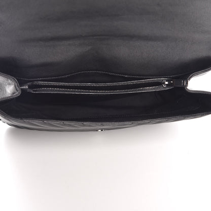 Saint Laurent Sheepskin Matelasse Chevron Monogram Monochrome Large College Satchel Black 5 of 8