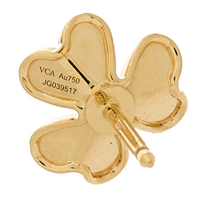 Van Cleef & Arpels 18K Yellow Gold Diamond Mini Frivole Earrings 4 of 5