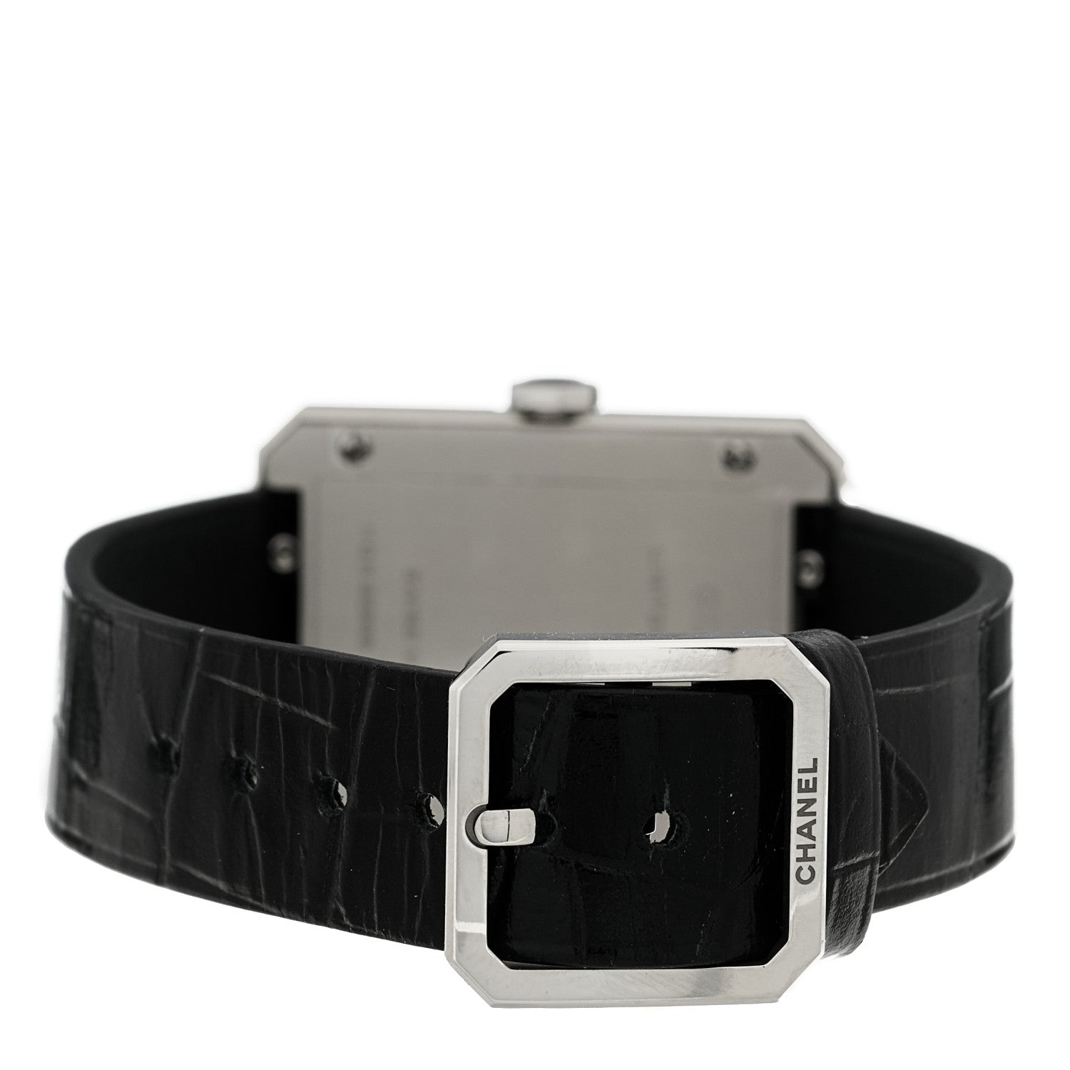 Chanel Stainless Steel Alligator 26mm Boy-Friend Tweed Quartz Watch Black 3 of 4