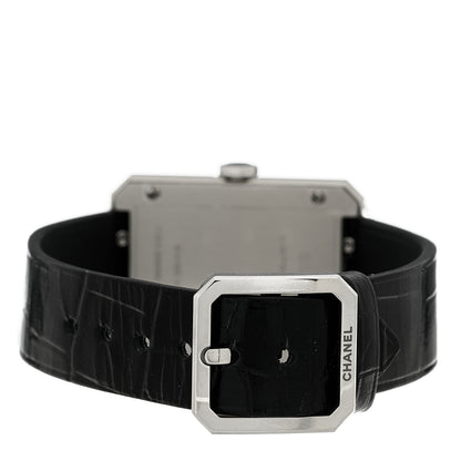 Chanel Stainless Steel Alligator 26mm Boy-Friend Tweed Quartz Watch Black 3 of 4