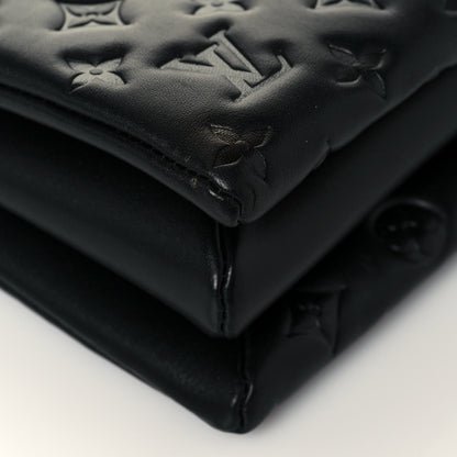 Louis Vuitton Lambskin Embossed Monogram Coussin MM Black 8 of 12