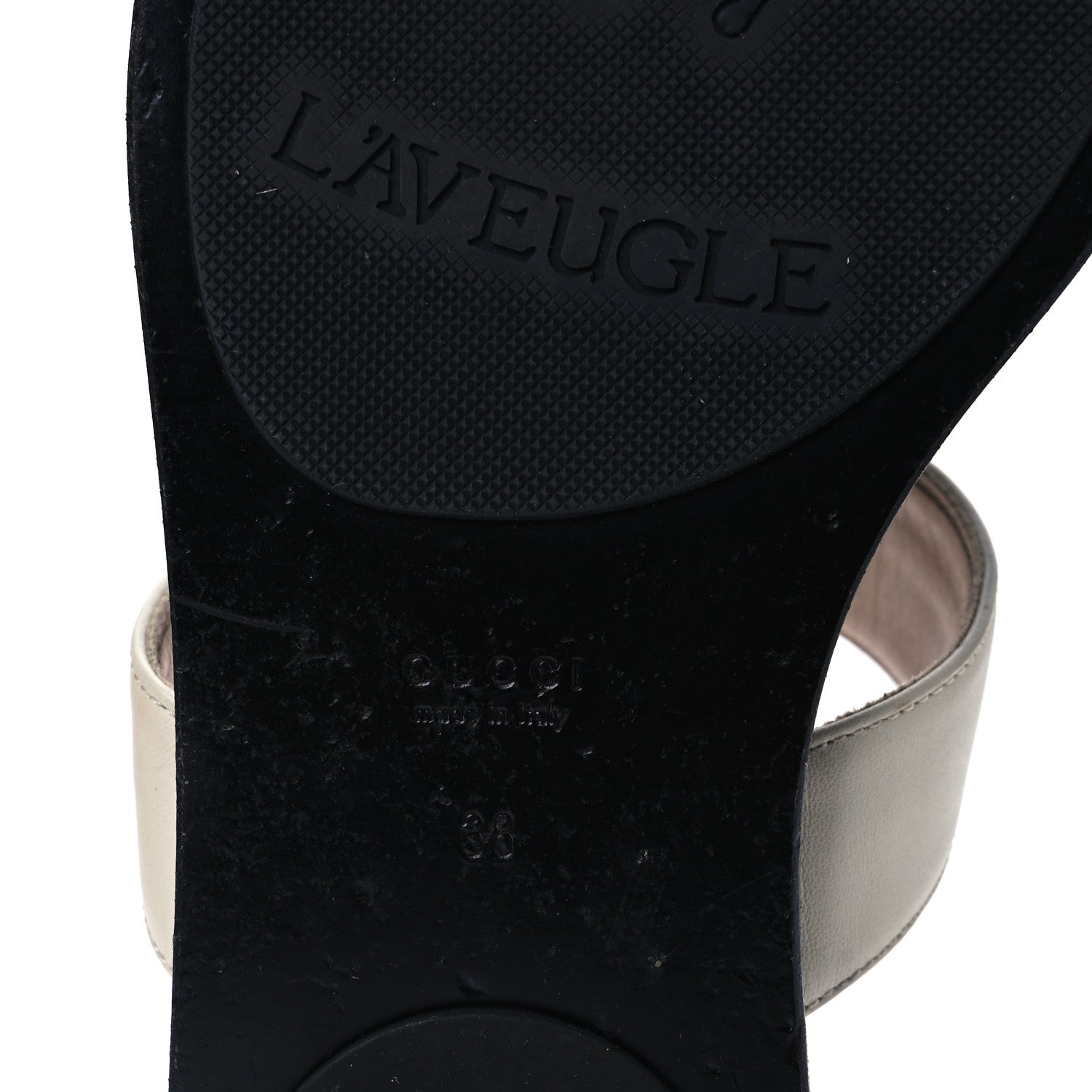 Gucci Calfskin GG Marmont Thong Sandals 38 Mystic White 8 of 12