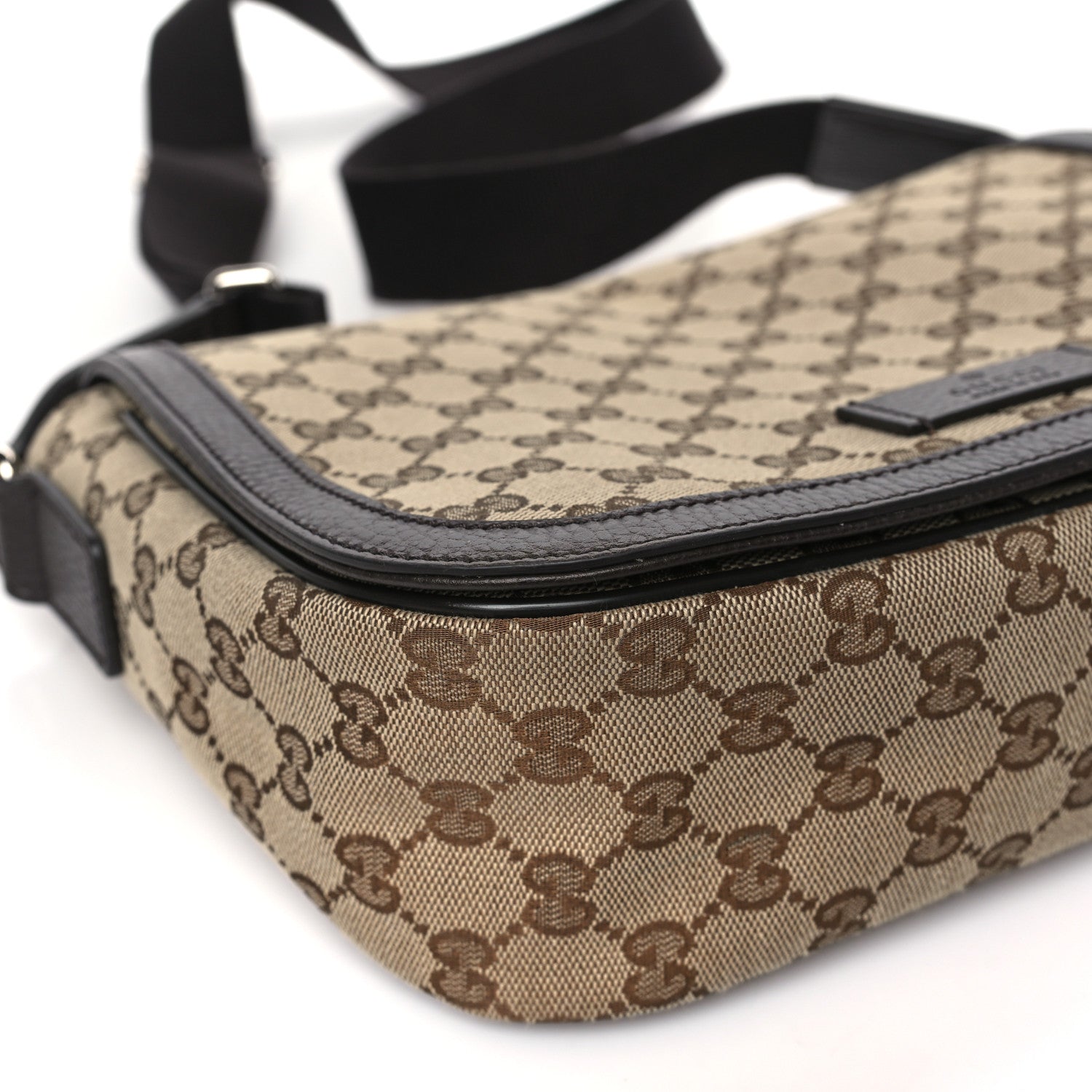 Gucci Monogram Flap Messenger Bag Beige Dark Brown 8 of 9
