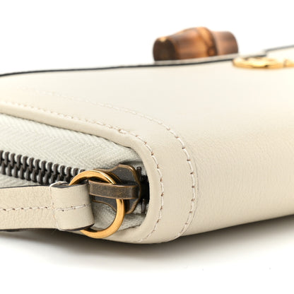 Gucci Wonka Grain Calfskin Diana Zip Around Continental Wallet Mystic White 12 of 14