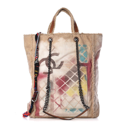 Chanel Canvas Large Graffiti Tote Beige 1 of 10